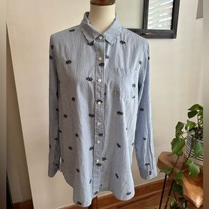 Trovata Birds of Paradise Button Down Shirt Size L